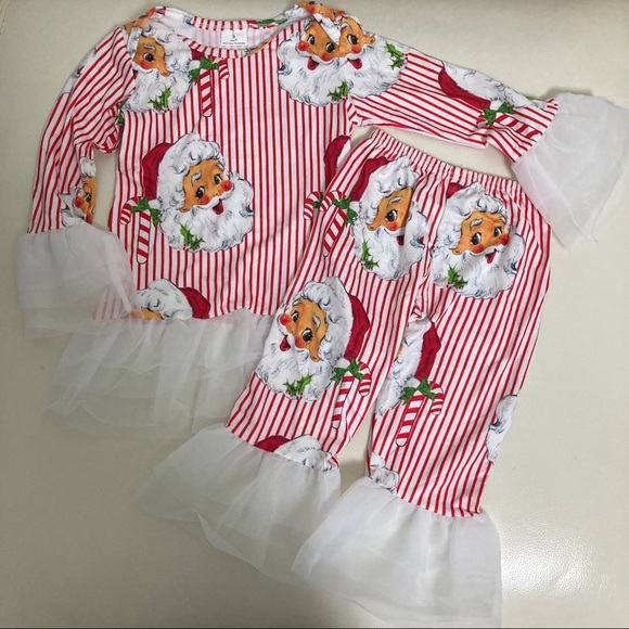 Christmas 🎄 🦌❤️ Santa Claus Ruffle pants set - Picture 2 of 6